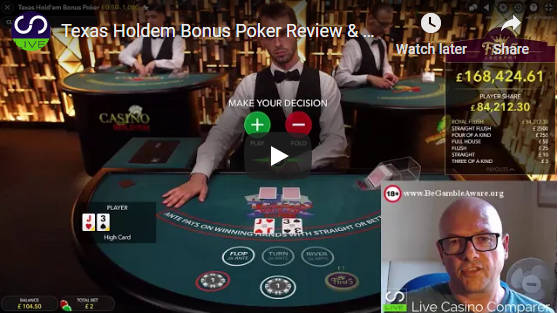 texas holdem bonus poker video