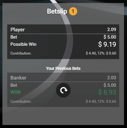 bet on baccarat bet slip