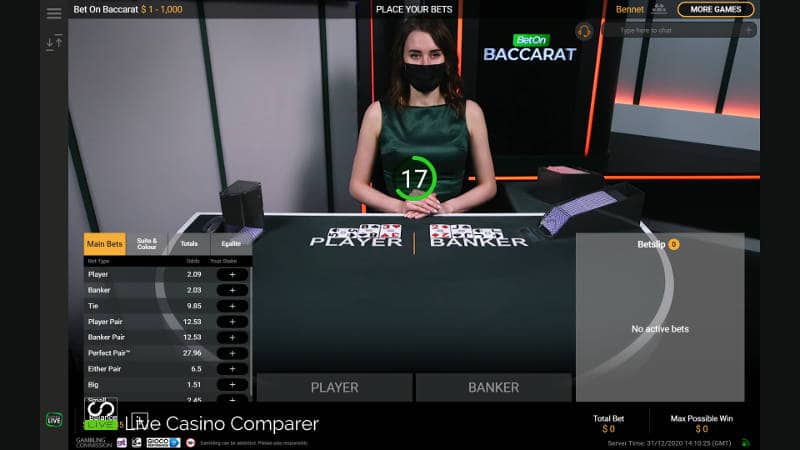 playtech bet on baccarat game