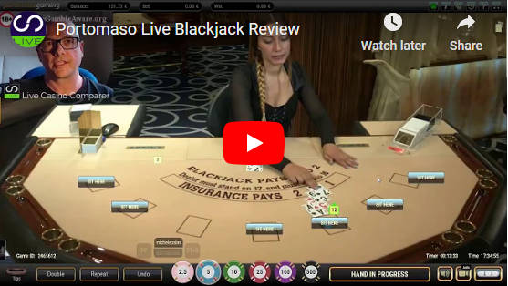 portomaso live blackjack video
