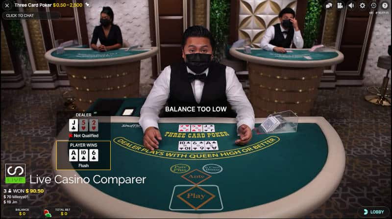 new jersey live casinos 3 card poker