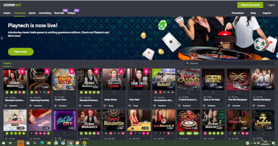 comone playtech live casino games