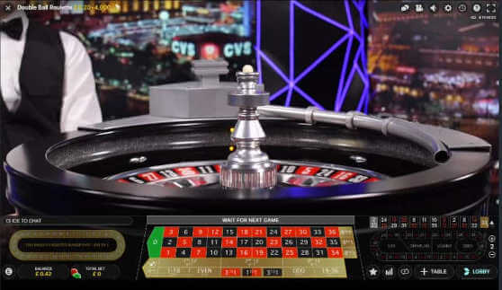 close up of double ball roulette