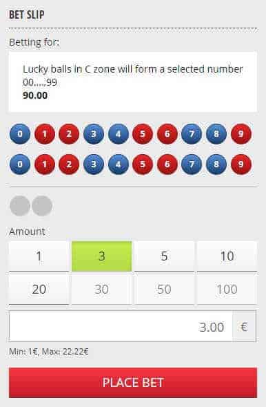 Betgames Lucky 6 Bet Slip