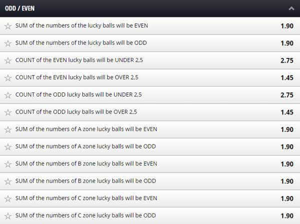 Betgames Lucky 6 Odd Even Bet