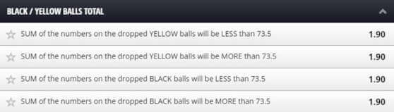 betgames lucky 7 black/yellow balls total