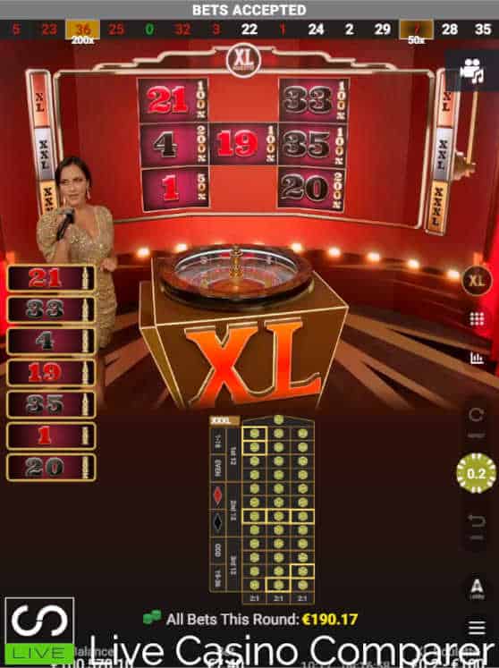 xl roulette numbers selection