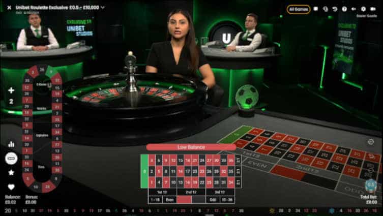 unibet dedicated pragmatic roulette table