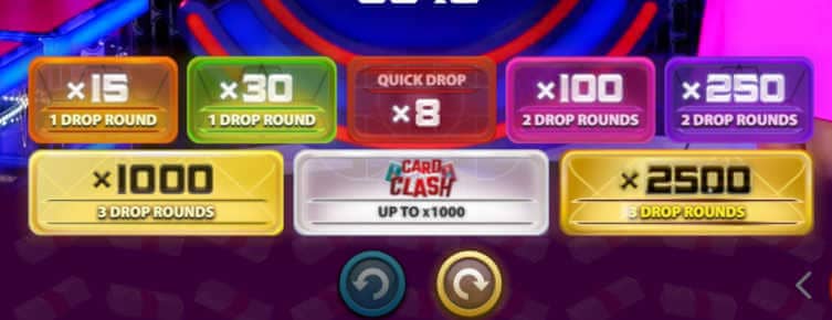 money drop grame rounds and betting grid