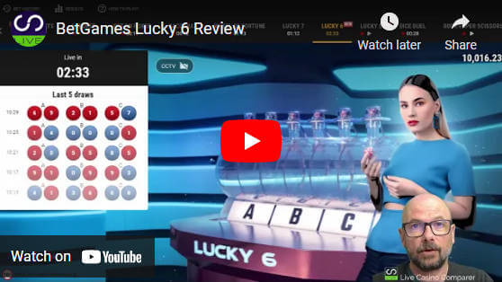 betgames lucky 6 youtube video