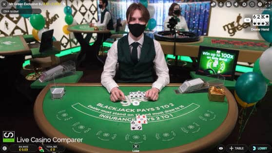 mr green dedicated blackjack table