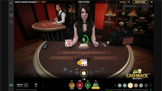 cashback blackjack live