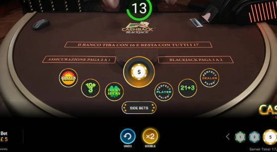 cashback blackjack side bets