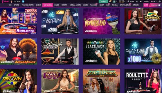 vbet playtech live games