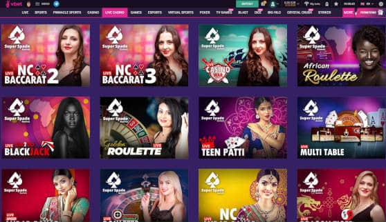 vbet superspade live games