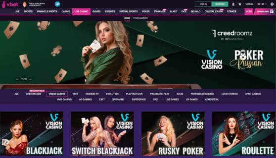 vbet vision live games