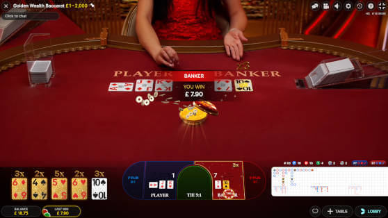 golden wealth baccarat win