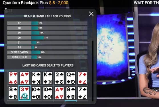 quantum blackjack statistics