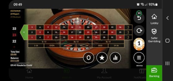 on air roulette mobile landscape betting