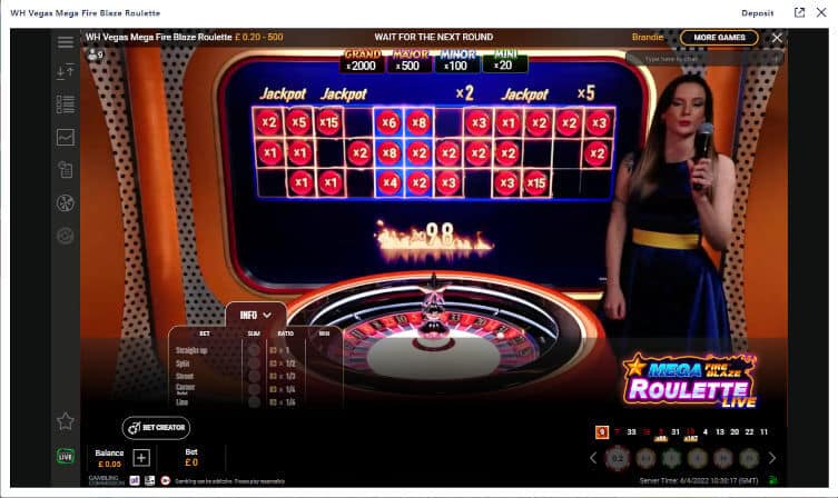 WH Mega Fire Blaze Roulette Completed Bonus Round