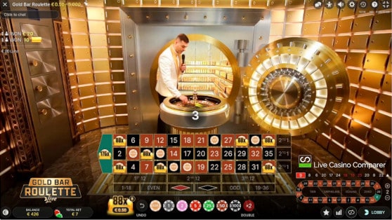 gold bar roulette betting