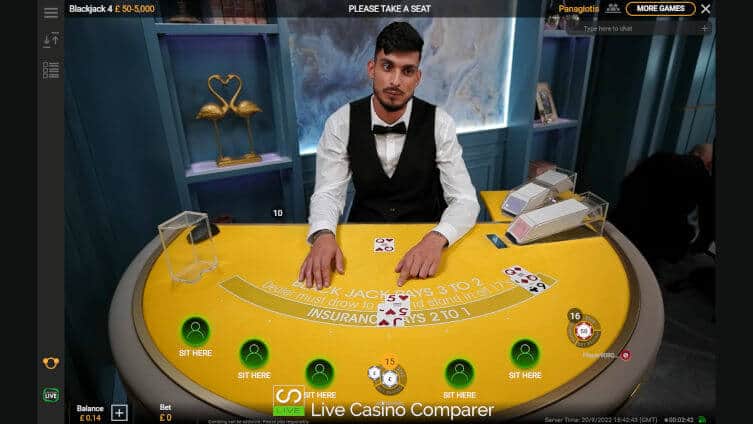 Playtech romania Blackjack male dealer