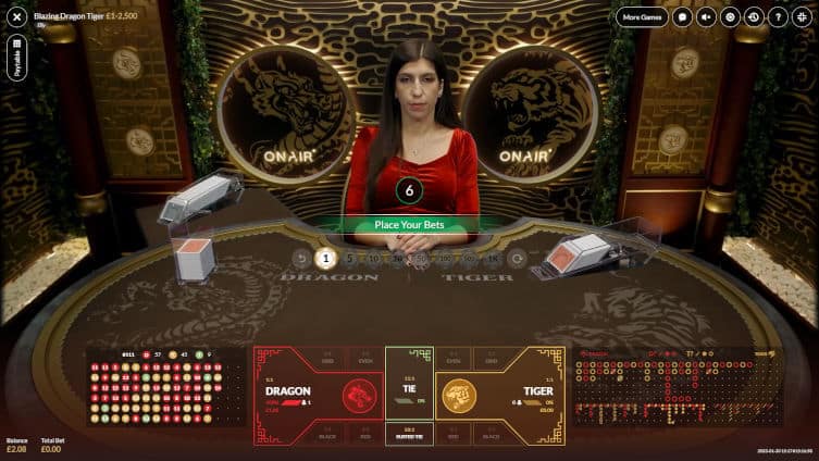 Blazing Dragon Tiger Betting Time