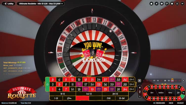 Ultimate Roulette Result