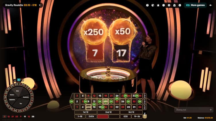 gravity roulette multiplier selection