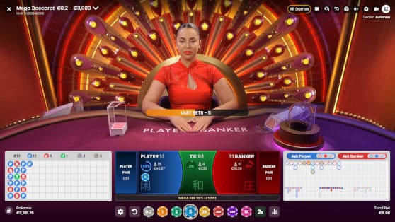 mega baccarat betting time