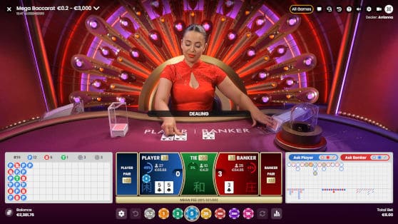 mega baccarat main hand
