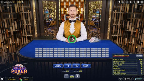 video poker live picking hands