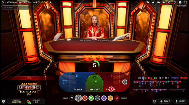 Xxxtreme lightning baccarat betting time