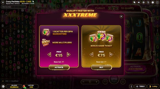 crazy pachinko xxxtreme spins & feature buy