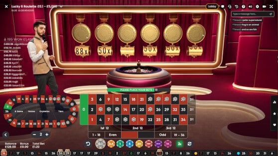 lucky 6 roulette betting time