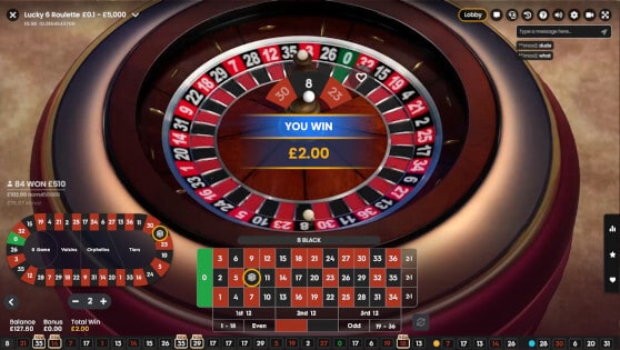 lucky 6 roulette result