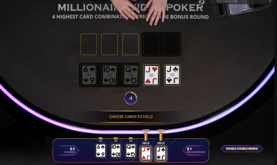 millionaire video poker hands dealt