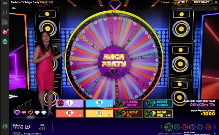fashion tv mega party presenter spins wheel