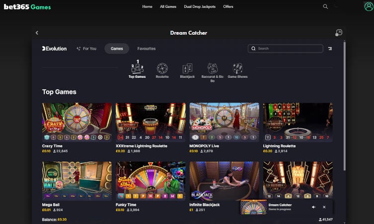 bet365 evolution games