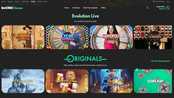 bet365 evolution live games