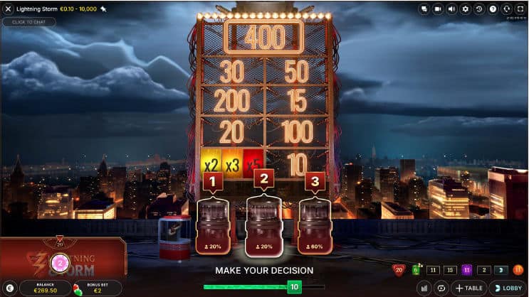 lightning storm bonus