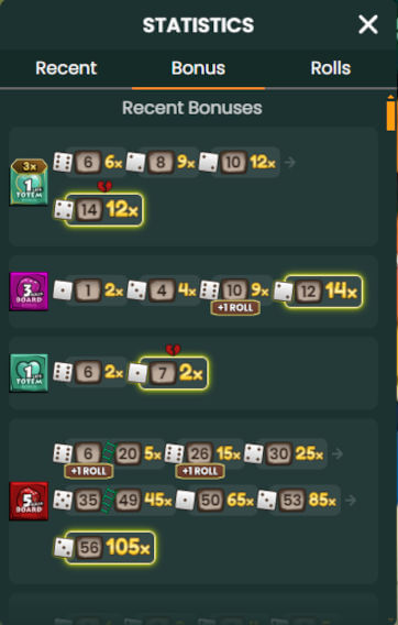 snakes & ladders Statistics bonus