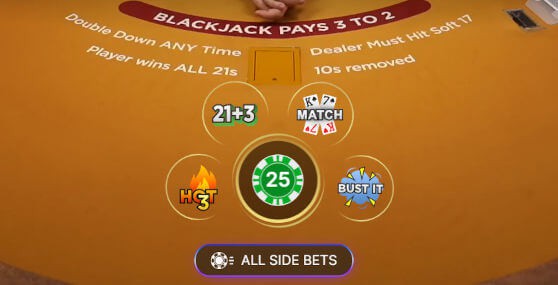 fun fun 21 blackjack side bets