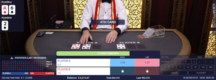 4th card bet for one day teen patti