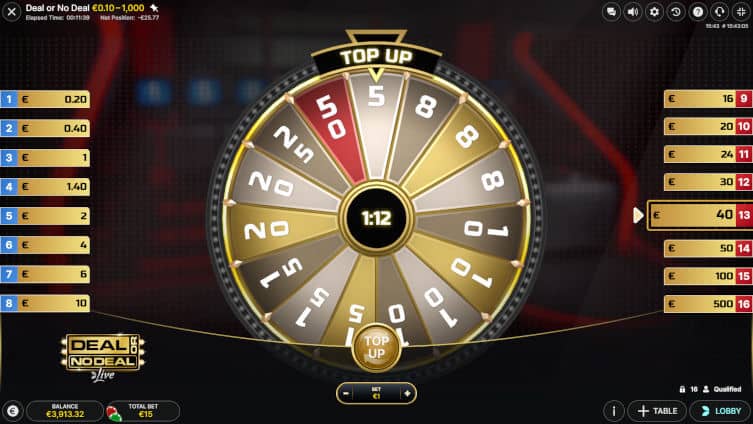 Deal or no deal top up
