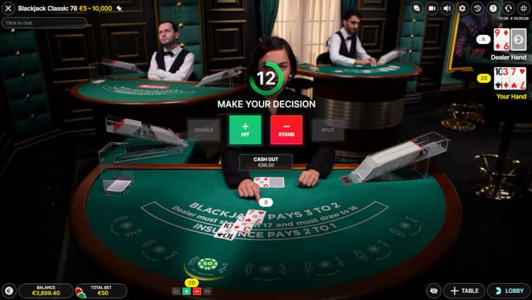 Evolution Cash Out Blackjack