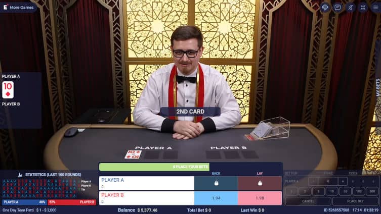 ezugi one day teen patti