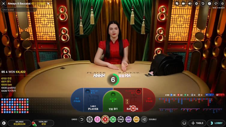Always 8 Baccarat Betting Time