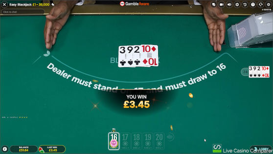 easy blackjack win