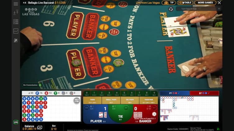 bellagio live baccarat